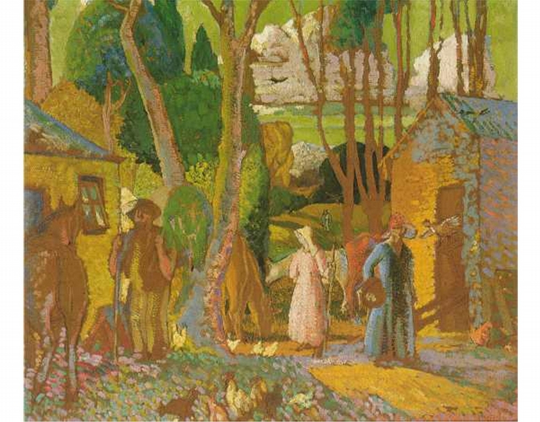 羅伯特．聶特頓．菲爾德（Robert Nettleton Field）《艾普沃斯農場》（Epworth Farm），約1928，33 x 37.8cm，油彩厚板，奧克蘭市立畫廊藏。（圖片來源：https://www.art-newzealand.com/Issues11to20/field.htm）