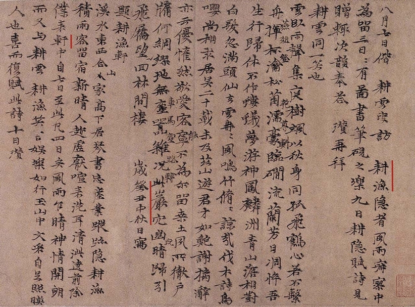 圖2 元倪瓚〈詩草尺牘〉卷局部，香港中文大學藏。（馬成名提供）