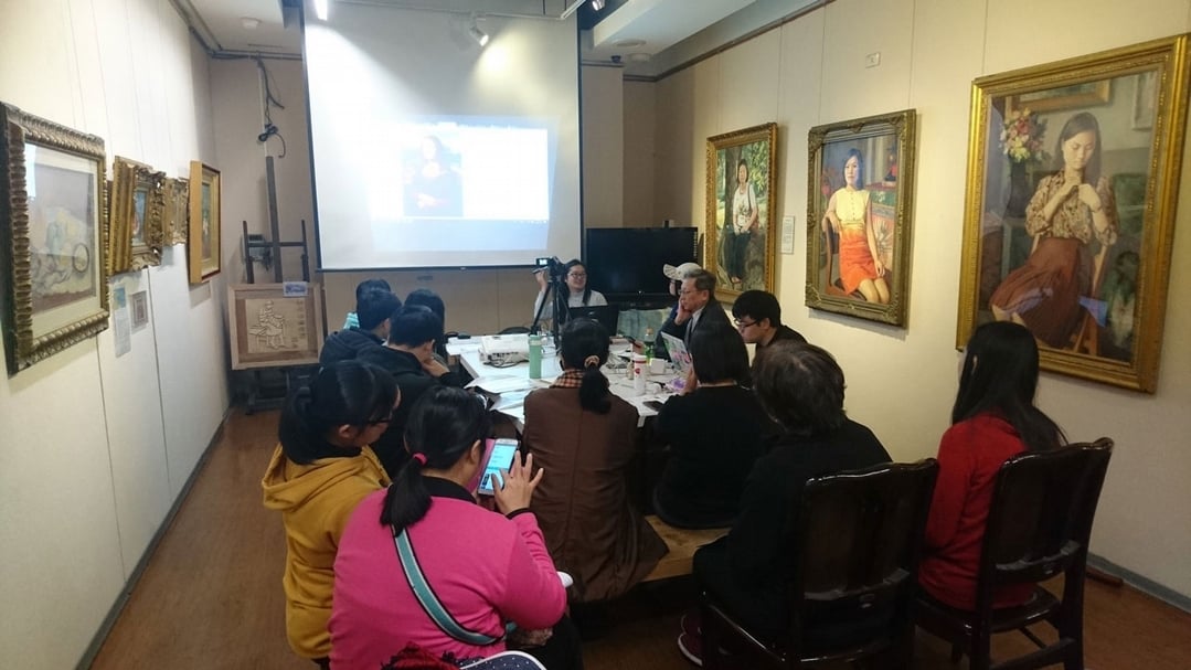 李梅樹 X 維基工作坊，李梅樹紀念館志工內部訓練工作坊，攝於2018年1月14日。（圖片來源Flickr 李梅樹紀念館，CC BY-SA 2.0 ）