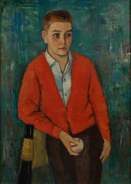 席德進《橘衣少男肖像》，布面油畫，90x63cm，1960。（PTT空間提供）