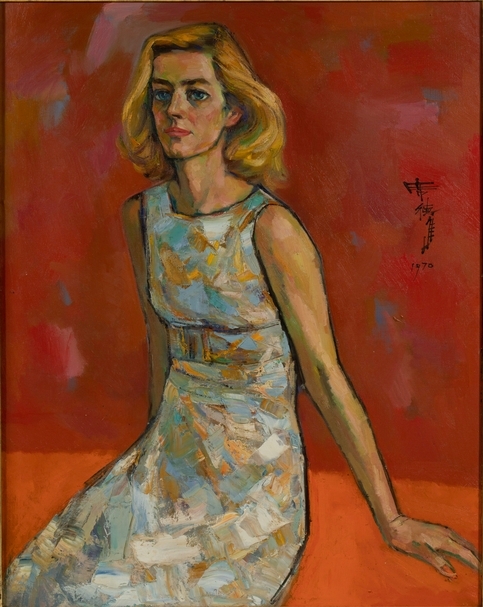 席德進《金髮少女》，布面油畫，91x72x5cm，1970。（PTT空間提供）