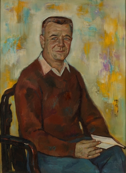 席德進《城內男生肖像》，布面油畫，99x71cm，1961。（PTT空間提供）