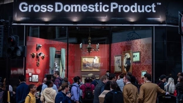 BANKSY快閃展示店「Gross Domestic Product」（GDP）。（©GETTY IMAGES）