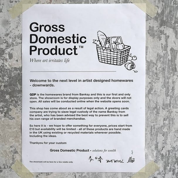 快閃展示店「Gross Domestic Product」（GDP）所發出的聲明。