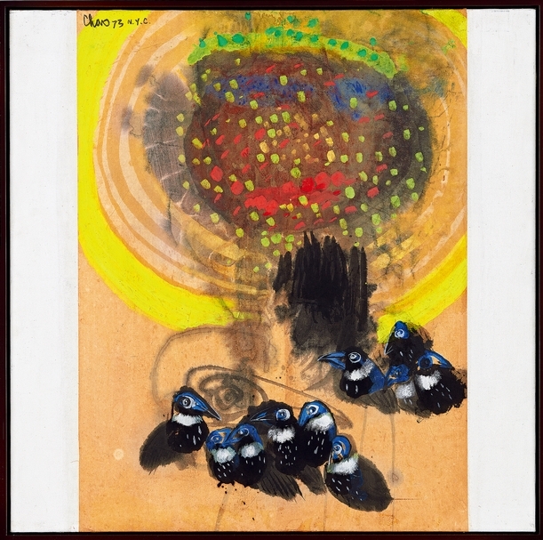 趙春翔《母親的生日》，墨、壓克力彩、紙本、畫布， 86 × 86 cm，1971至1973年作，估價：30萬至40萬港元。（中國嘉德香港提供）