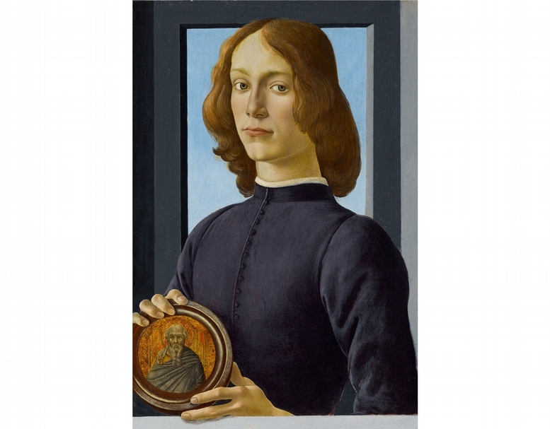 波提且利(Sandro Botticelli) 《手持圓形聖像的年輕男子》。(蘇富比提供)