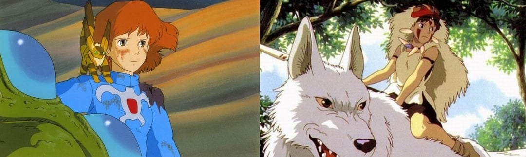左為《風之谷》娜烏西卡；右為《魔法公主》小桑
