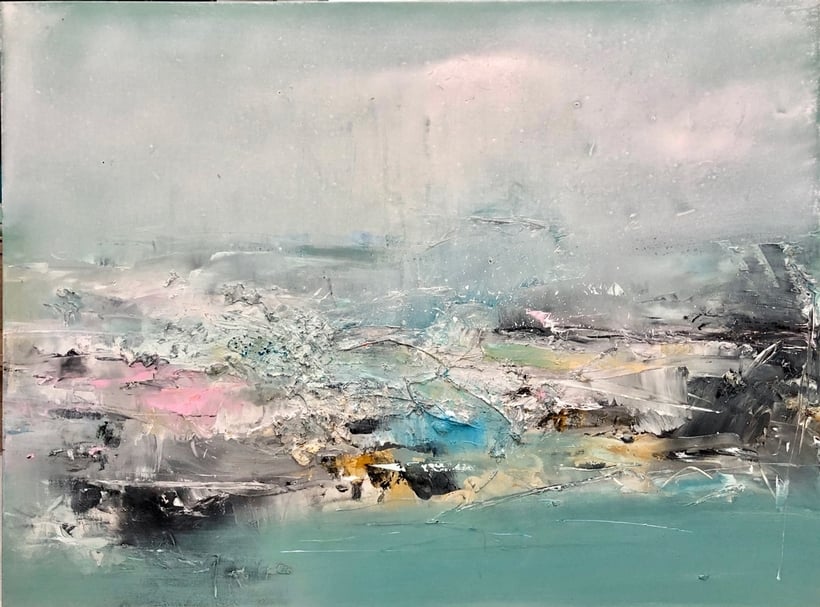 徐畢華《蒼茫》，複合媒材，97x130cm，2019。（藝術家與宏藝術提供）