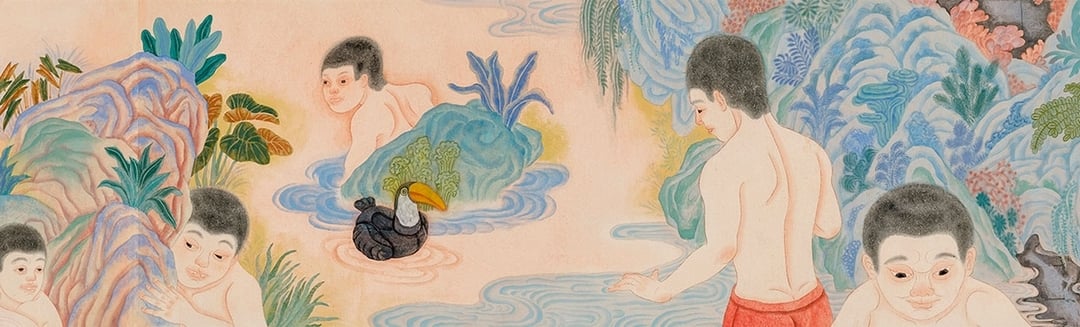 曾建穎《暮春三月》局部。（赤粒藝術提供）