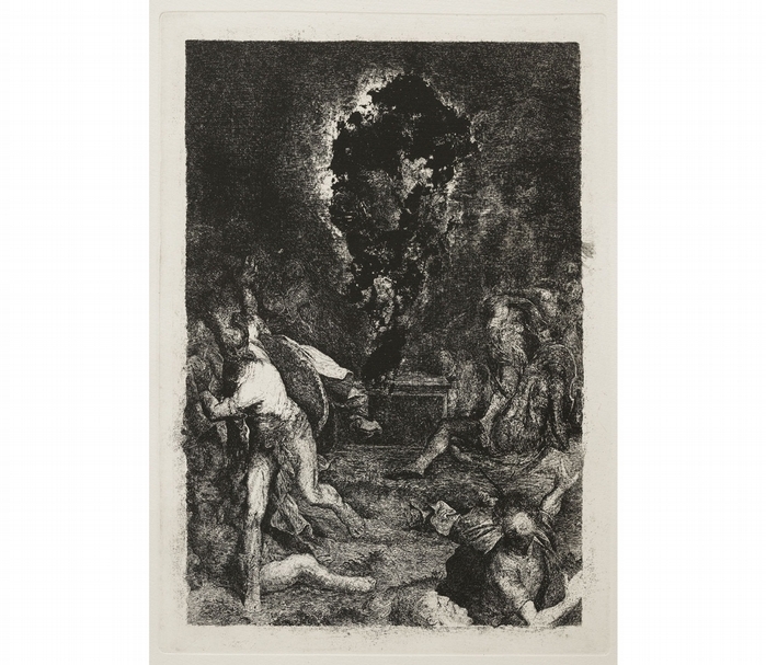 尼古拉．薩莫利（Nicola Samori）《Washed Miracle》 ， Etching， 53,4 x 39 cm ，Edition of 30，2017 。（courtesy Galerie EIGEN + ART Leipzig/Berlin ）