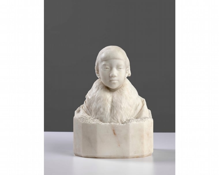 黃土水,《少女》胸像,28.0 x 35.0 x H50.0 cm,1920,臺北市太平國小典藏。(北師美術館提供)