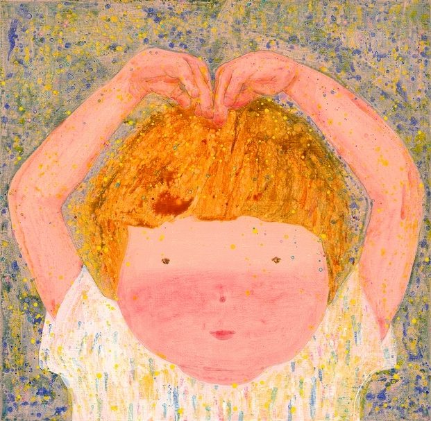羅喬綾《愛你》，壓力克顏料、麻布，140×143cm，2020。（尊彩藝術中心提供）