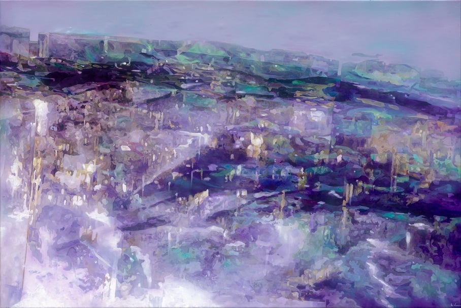 王建文《彩虹來訪》，油彩、壓克力、畫布，145×97cm，2020。（尊彩藝術中心提供）