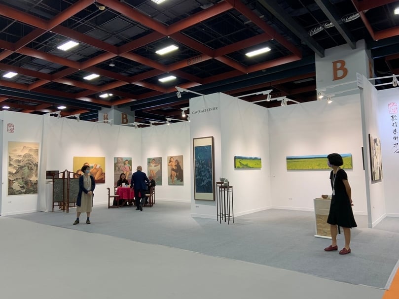 敦煌藝術中心於2020 ART TAIPEI展位一景。（本刊資料室）
