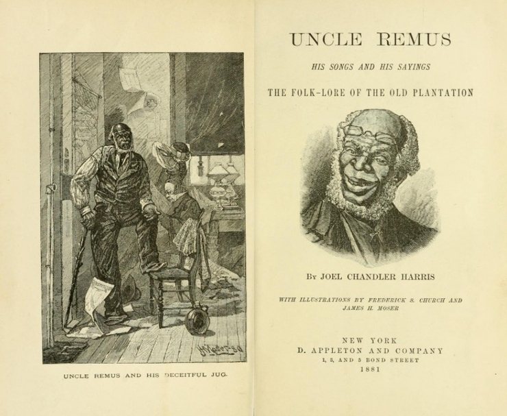 圖片2｜《Uncle Remus：His Songs and Sayings：the folk-lore of the old plantation》，1881年，第一版書名頁。圖片來源:Internet Archive美國數位網路圖書館。