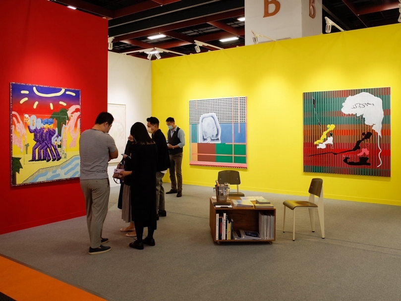 首次參展ART TAIPEI的亞紀畫廊成果豐碩，Hell Gette兩件大尺幅作品也順利出售。（亞紀畫廊提供）