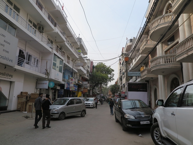 昔日Saket區畫廊林立的街道。（李奎壁提供，攝於德里，2017）