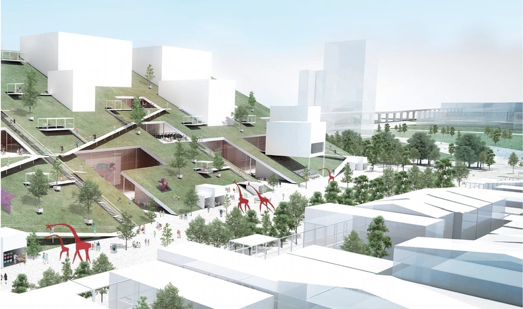 桃園市立美術館外觀模擬圖。（桃園市工務局提供）