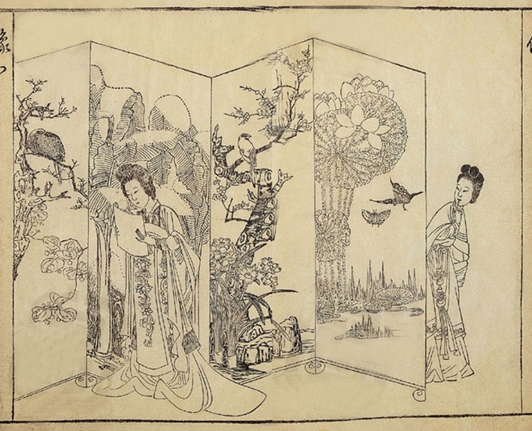 陳洪綬《西廂記》版畫。(© 北京國家圖書館)