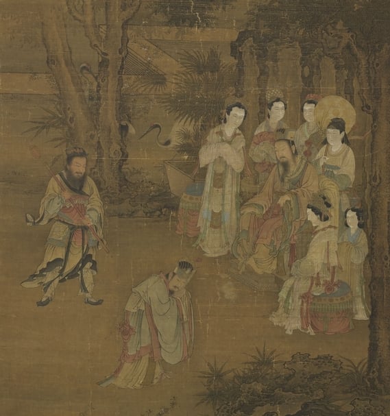 宋人《卻坐圖》局部。(© 國立故宮博物院)