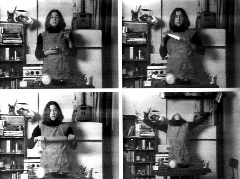 羅斯勒（Martha Rosler）作品《廚房的符號學》（Semiotics of the Kitchen）。（本刊資料室）