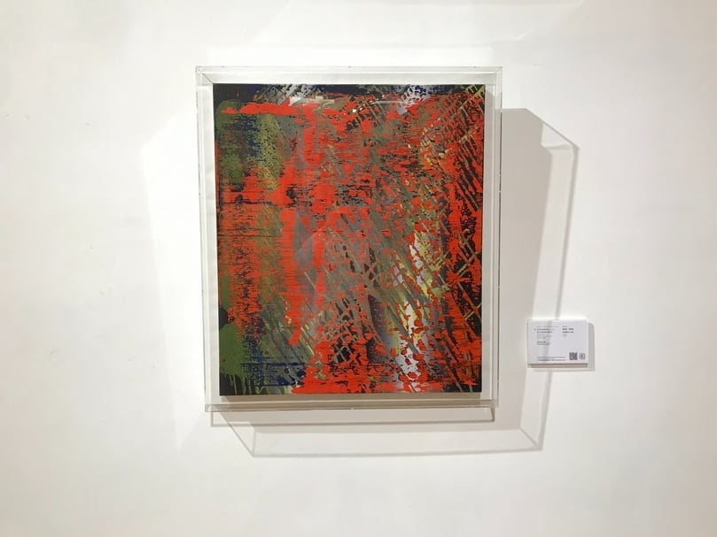格哈特・李希特（Gerhard Richter）《抽象畫682-4號》，油彩畫布， 72.5 x 62.2cm，1988年作，估價：20,000,000至30,000,000港元。（攝影／許雲喬）