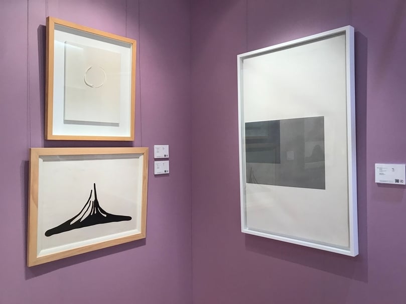 富藝斯與保利香港台北預展展出林壽宇多件作品。（攝影／許雲喬）