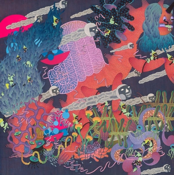 林餘慶＆魏杏諭《搞笑演員》，複合媒材， 70x70cm，2020。（ONE ART Taipei 提供）