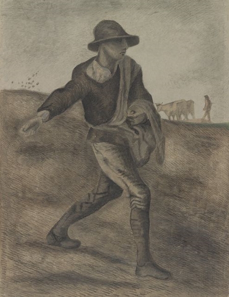 The Sower (after Millet), Vincent van Gogh, April 1881, 48.1 × 36.7 centimeters, Van Gogh Museum, Amsterdam. © 2020 Van Gogh Worldwide