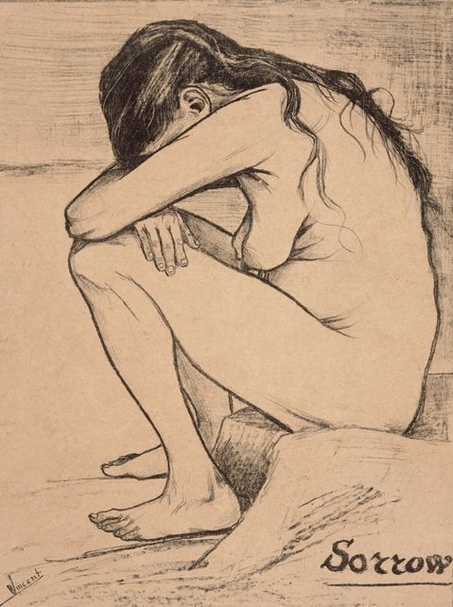 Sorrow, Vincent van Gogh, 6-11 November 1882, 49.6 × 38.1 centimeters, Van Gogh Museum, Amsterdam. © 2020 Van Gogh Worldwide
