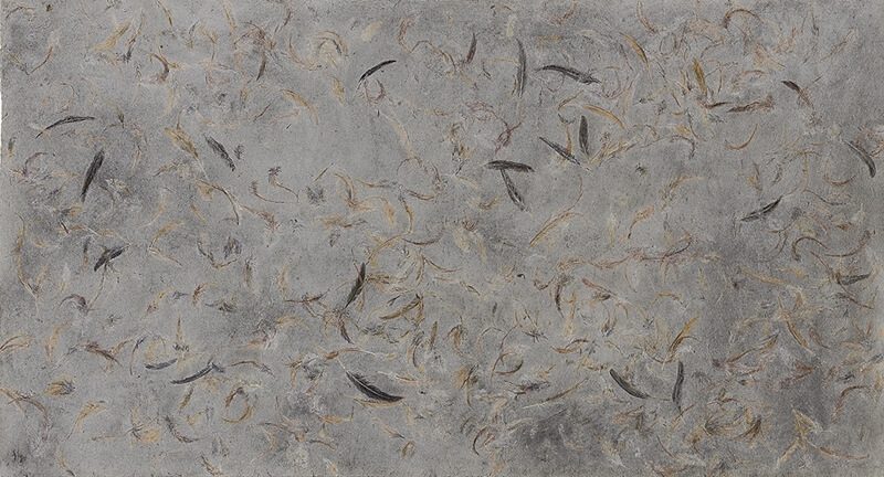 申亮《2015.4》．丙烯、鉛粉、紙本．97×180 cm．2015。