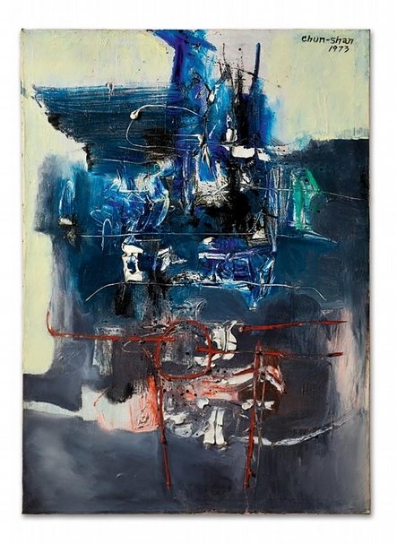 李仲生《040》，油彩、畫布，90x64.5cm，1973。（香港蘇富比提供）