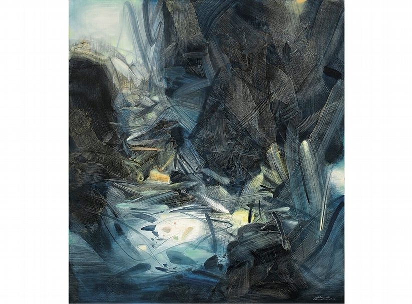 朱德群│澄光之靜 油彩、畫布 200x180cm 1989 大未來林舍畫廊提供