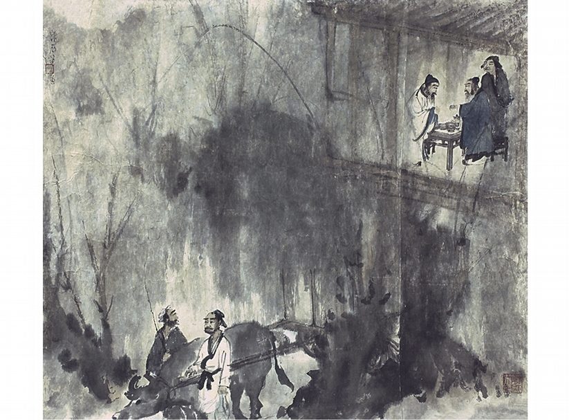 傅抱石〈王維《渭城曲》詩意圖〉，鏡心設色紙本，64×74公分，預估價人民幣700萬～800萬元。
