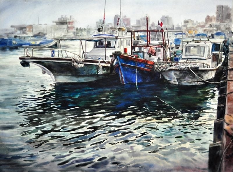張家龍，尋 Seek，2013，Watercolor，79 X 119 cm。
