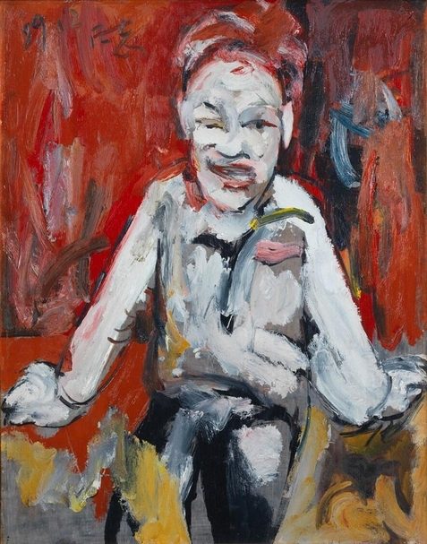 曾梵志，《歡笑的貝克寧》，1989年作，油彩木板，75x59cm，估價：350萬-550萬港元。圖片提供：邦瀚斯