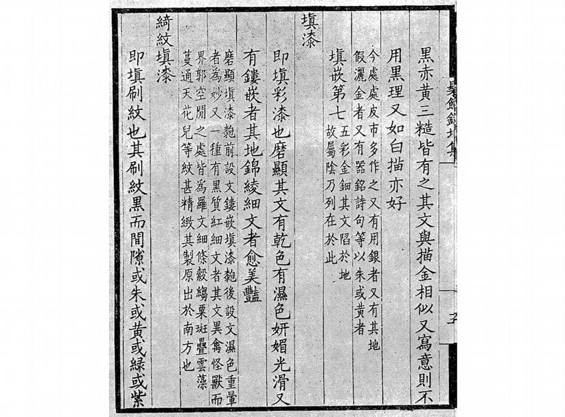 《髹飾錄》朱啟鈐丁卯年（1927）刊本書影。