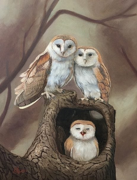 林美蕙 用愛守護 油畫 72.5x53cm（20F） 2017 圖片提供：宏藝術