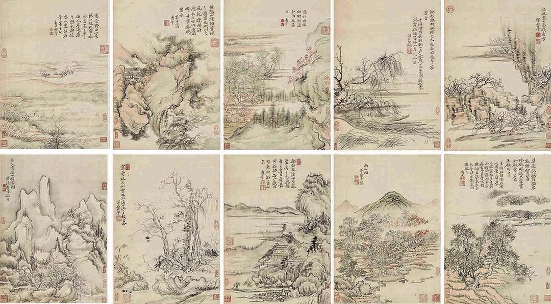 惲壽平〈仿古山水〉十開冊。圖︱香港邦瀚斯