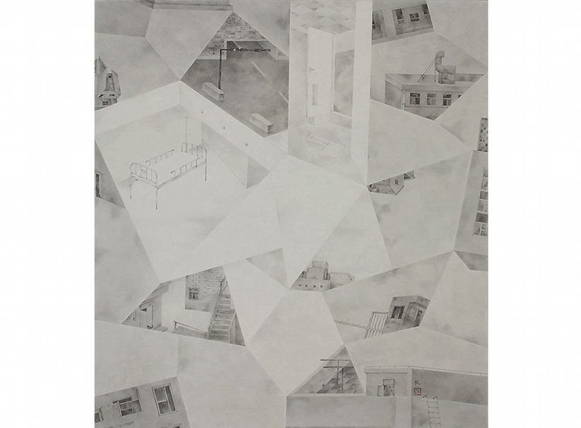 葉帆｜只是泡沫中的一個 水墨紙本 60x55cm 2013 傳承藝術中心提供