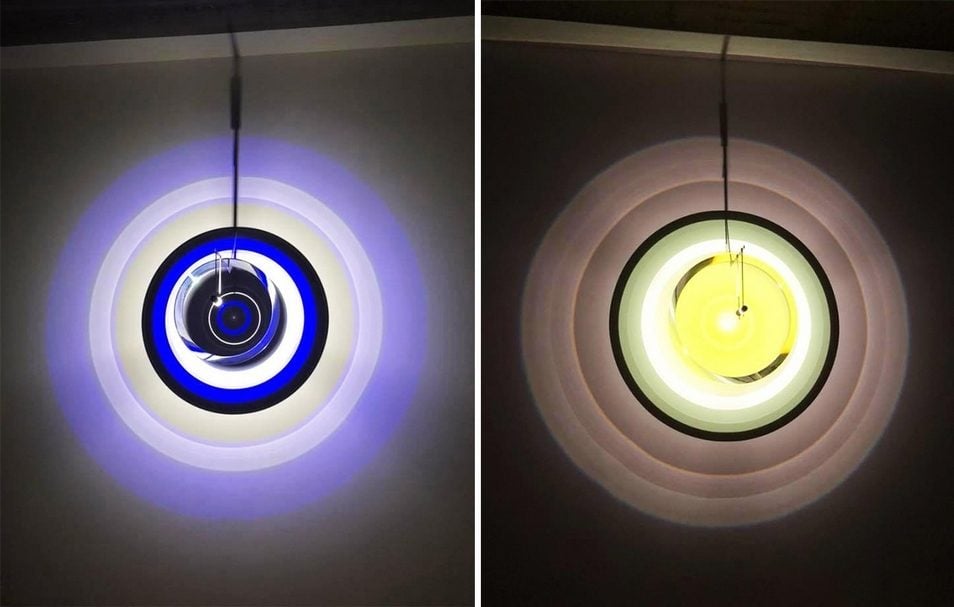奧拉維爾．埃利亞松（Olafur Eliasson）作品《明日共鳴器與昨日共鳴器》（Tomorrow Resonator and Yesterday Resonator）。（簡秀枝提供）