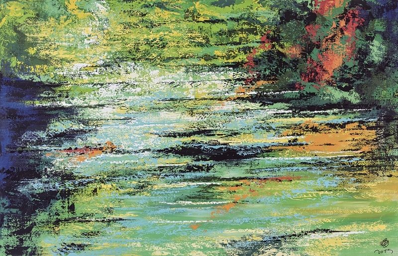 彭雄渾《Mid-summer》‧壓克力、畫布‧160×250 cm‧2015。