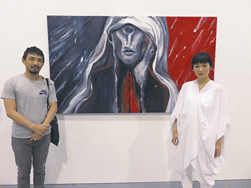 ShugoArts與日本藝術家Aki Kondo與台灣藝術家陳敬元。攝影｜陳意華