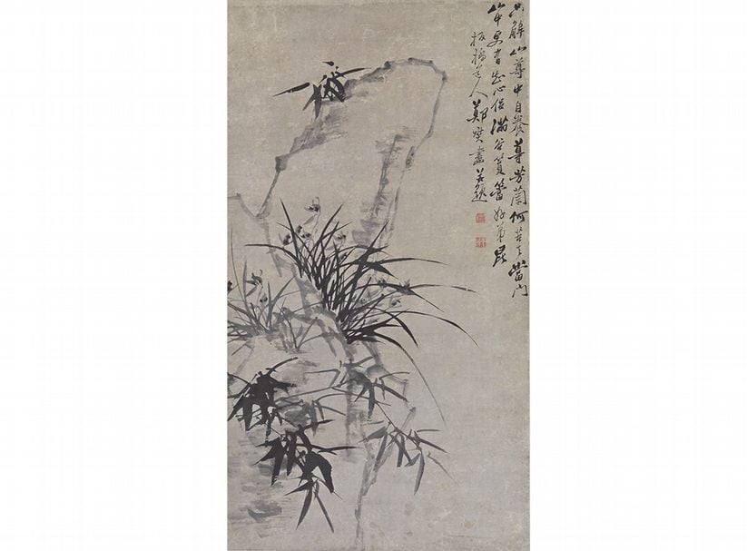 清鄭燮〈蘭竹〉，水墨紙本立軸，香港藝術館藏。圖︱香港藝術館