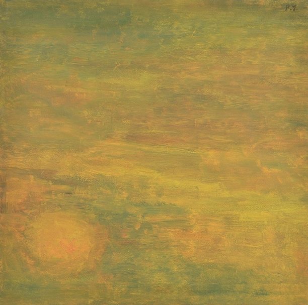 王攀元《旭日》．水彩、紙本．51.5×51.5cm．1975。