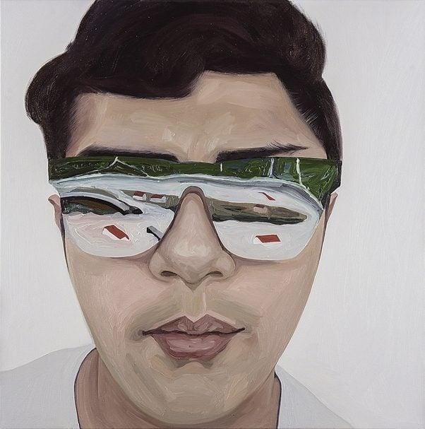 宜德思．盧信Idas Losin│「我看見」系列－小林村 油彩、畫布 60x60x5cm 2014 藝術家自藏 國立台灣美術館提供