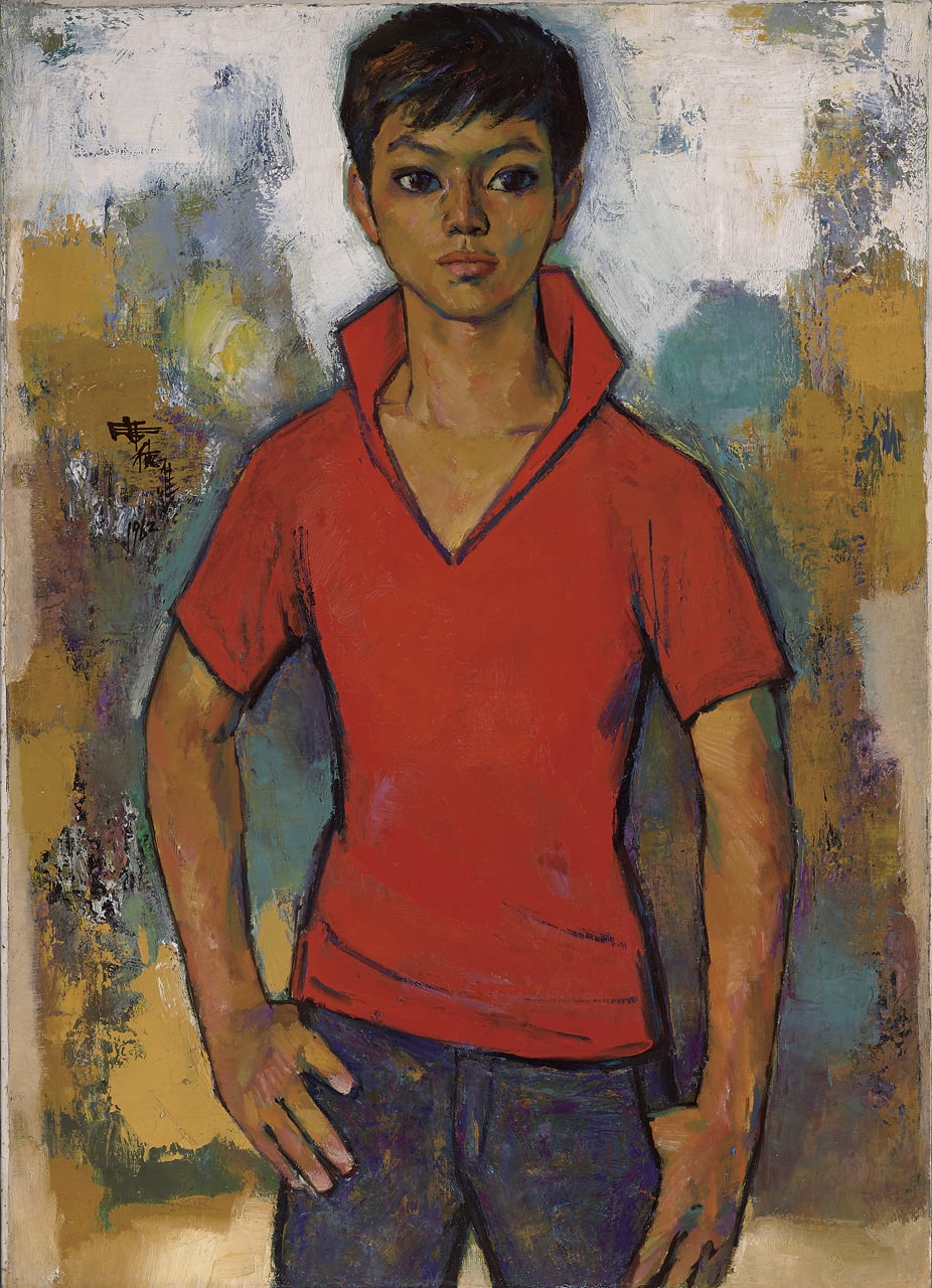 席德進,《紅衣少年》,油彩、畫布,90.0×64.5 cm,1962。(圖立臺灣美術館提供)