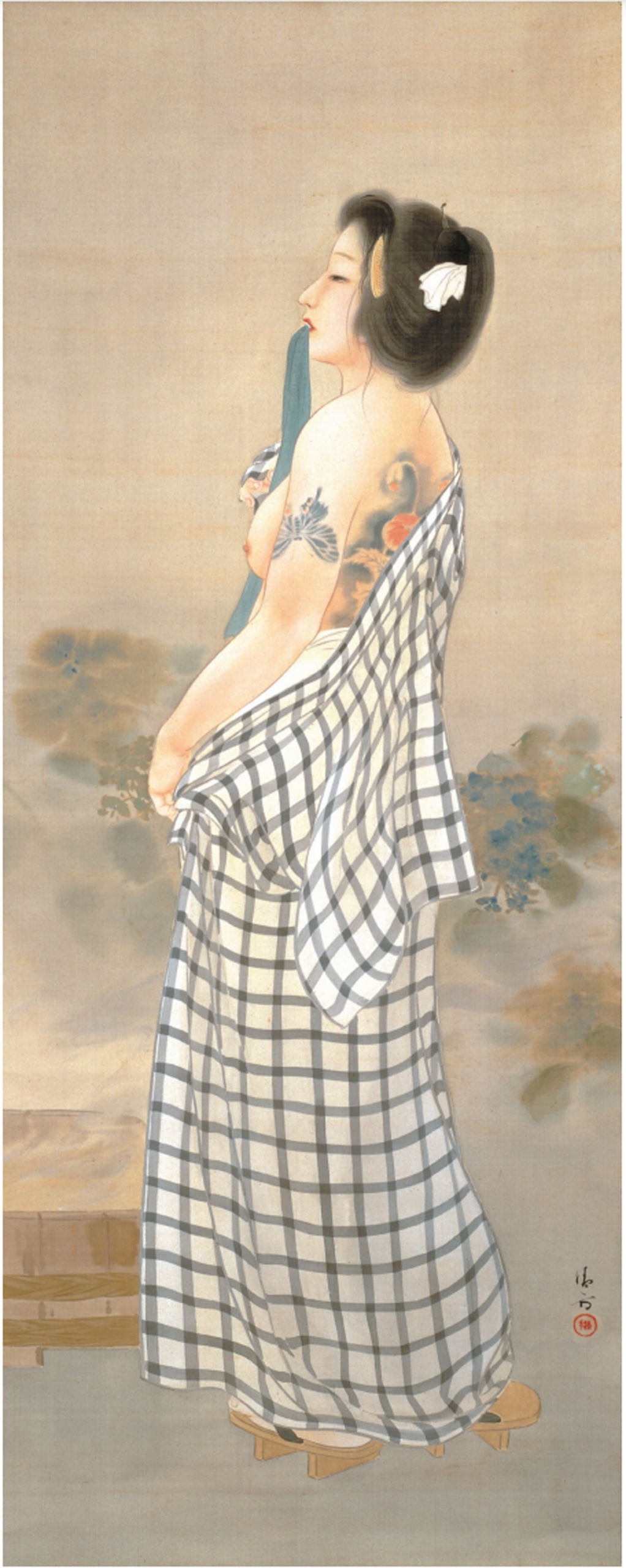 鏑木清方《刺青女》，1913年，福富太郎收藏資料室。（圖片來源／成城大學リポジトリ）