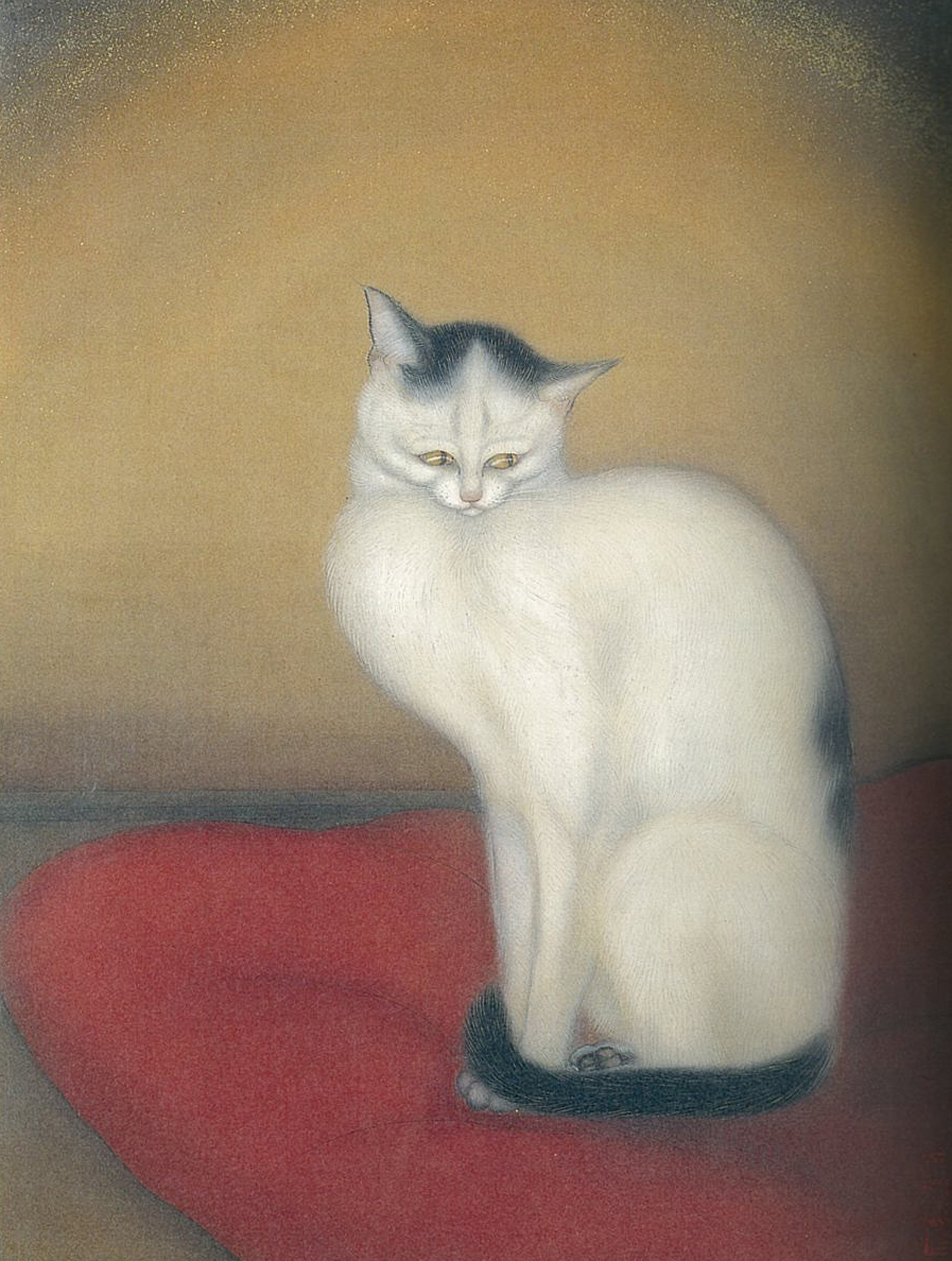 稻垣仲靜《貓》，1919年，星野畫廊。（擷取自あやしい絵展官方Twitter）