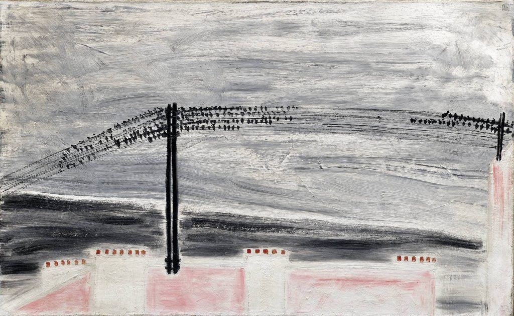 《電線上的麻雀》Paysage-Aux-Hirondelles